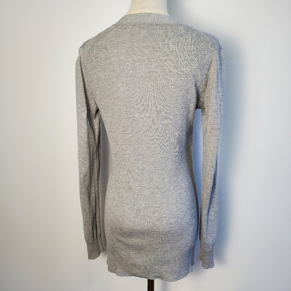 Banana Republic Silk Cotton Blend Grey Button Front Cardigan - Picture 3 of 6